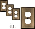 Antique brass double outlet wall plate with matching screws