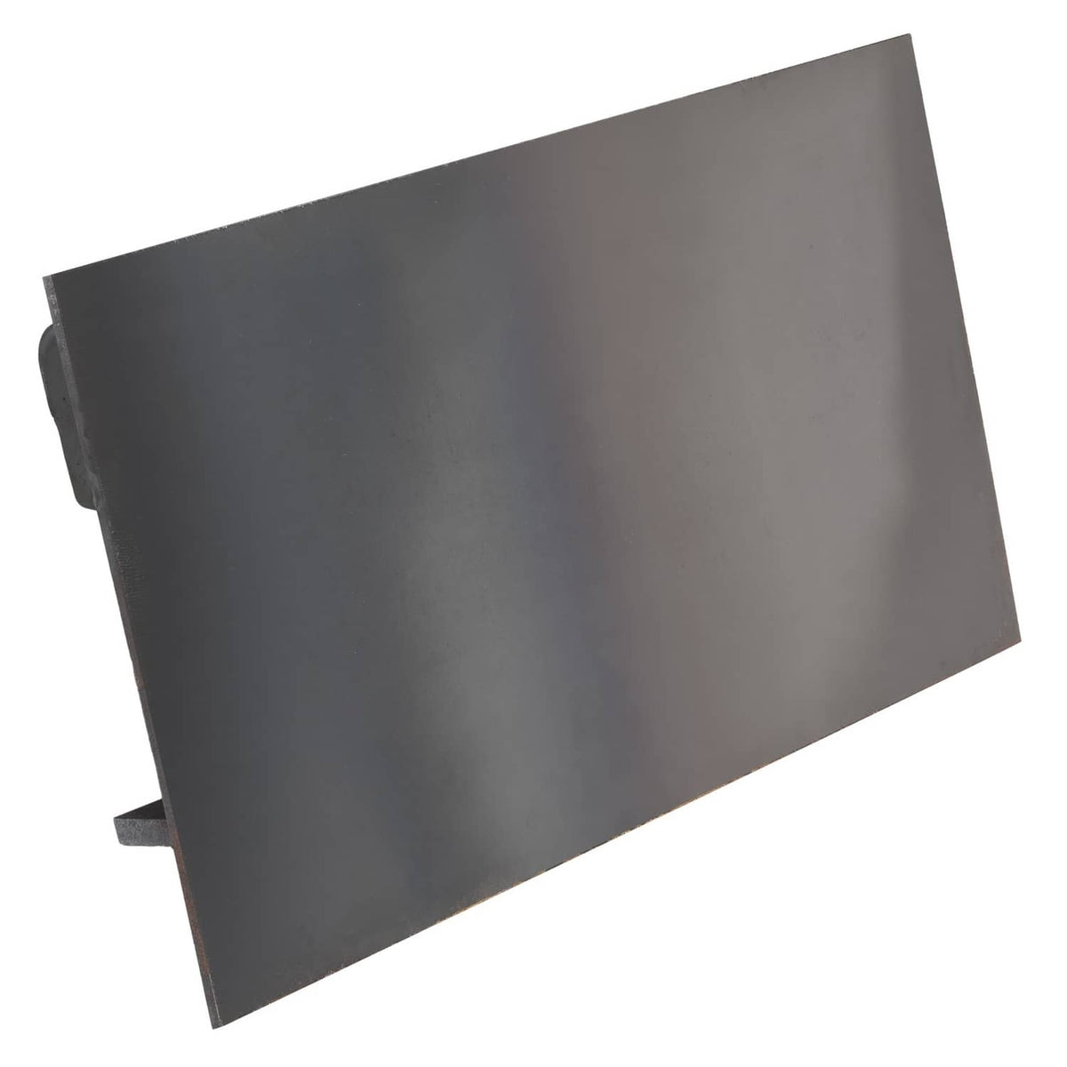 Steel mounting bracket plate with side mounting tabs, dark gray finish