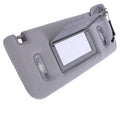 Grey right-side sun visor with vanity mirror window and built-in LED light