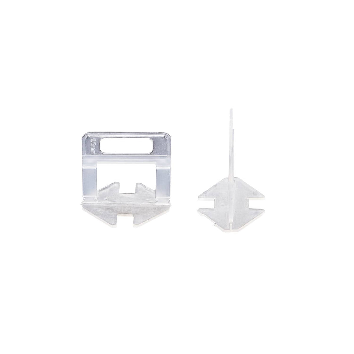 Clear tile leveling spacer clips with separate base piece