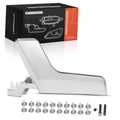 Interior door handle repair kit with chrome handle, bolts, and mounting screws