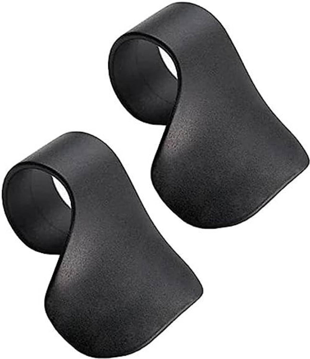 Two black curved throttle assist grips with circular inner openings