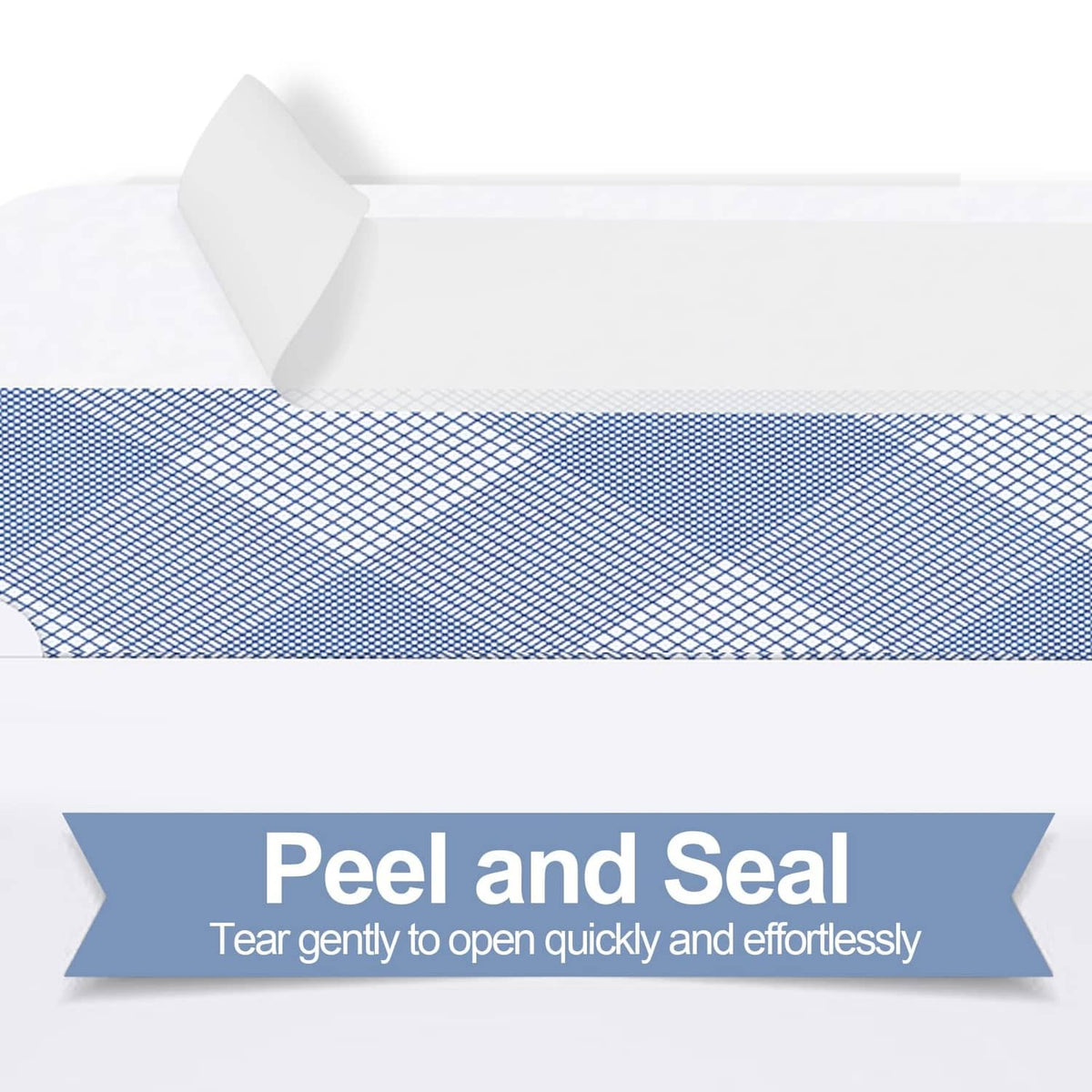 Self-seal security envelopes with double windows and blue privacy backing