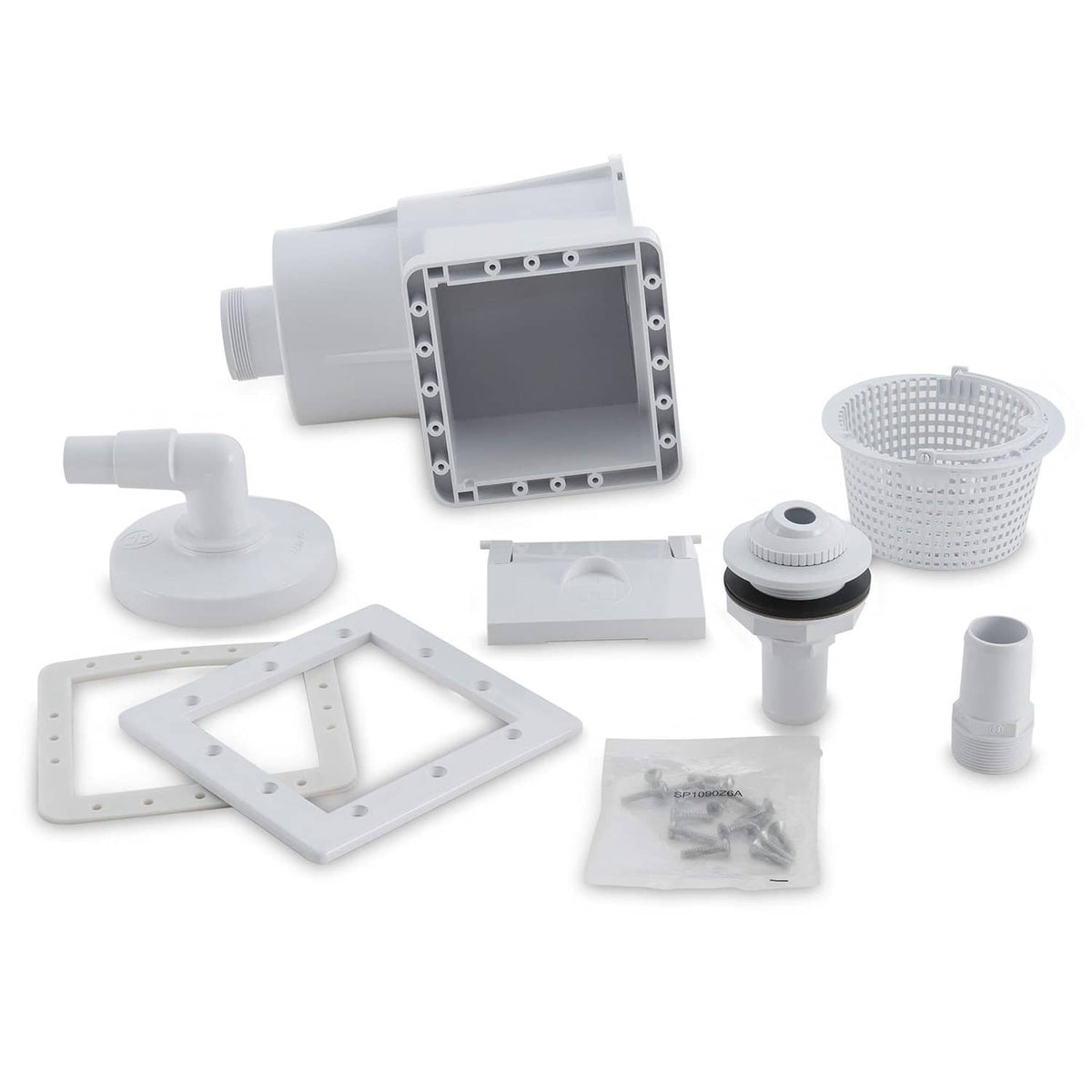 Hayward Dyna-Skim above-ground pool skimmer parts kit with basket and fittings, gray