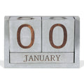 Grey desk calendar block set with large O numbers and JANUARY label