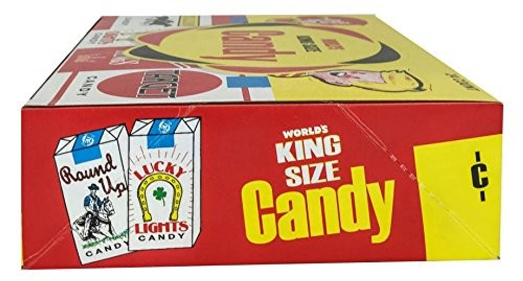 Top of World’s King Size candy cigarettes box, colorful assortment print