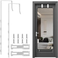 2-pack over-the-door mirror hanger set with adjustable frame and five-hole rails