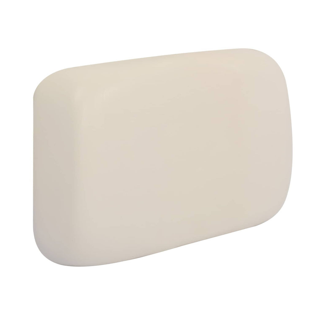 Light beige golf cart seat back cushion, curved side profile with smooth surface