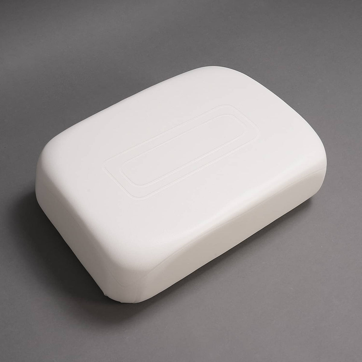 White seat back cushion top view with recessed center panel