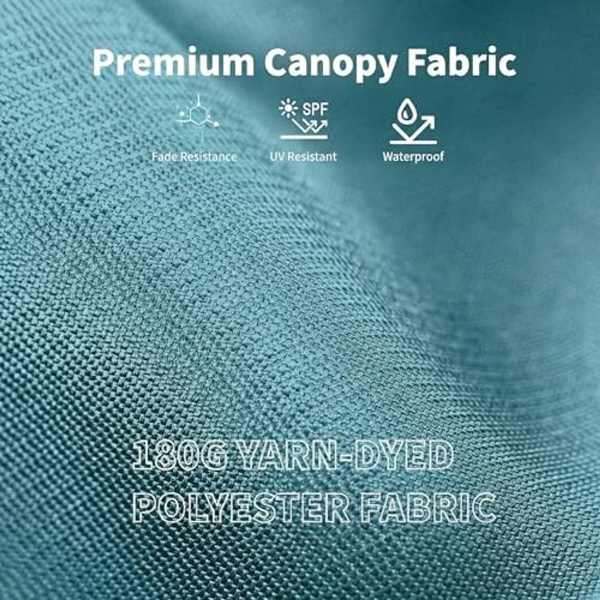 Sky blue woven polyester umbrella canopy fabric close-up