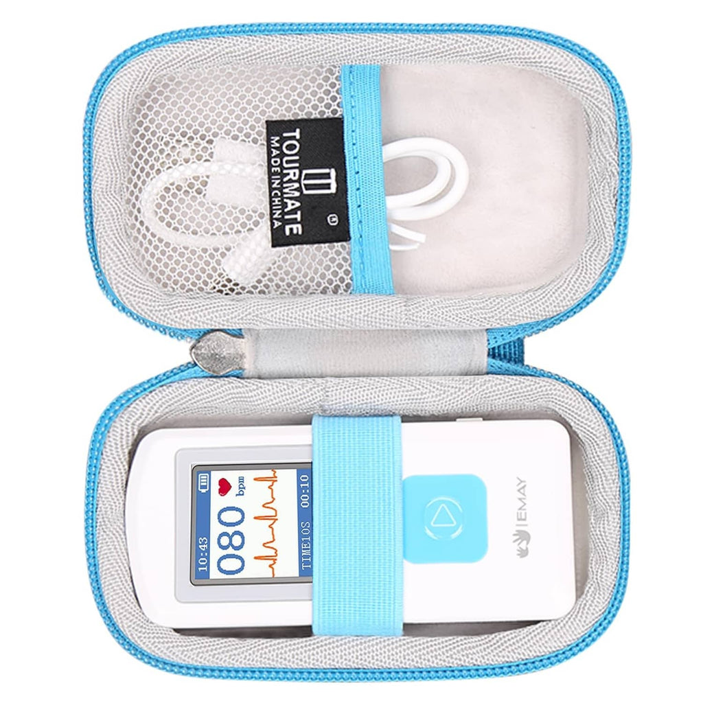 Tourmate hard case replacement, open zipper pouch with blue strap and mesh pocket