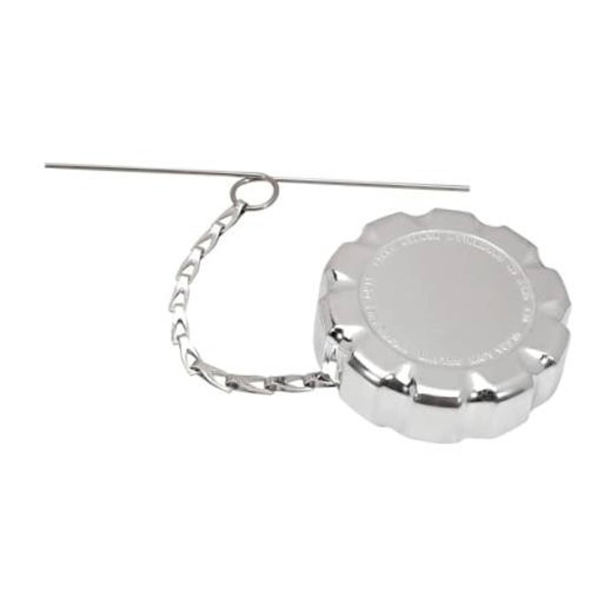 Chrome diesel fuel tank cap with hanging chain, round locking lid
