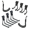 Black heavy-duty slatwall hooks, curved ends, 8-pack set