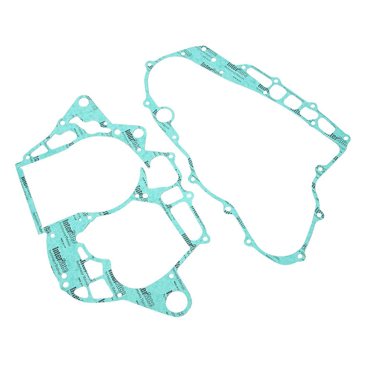 Large blue gasket sheet pieces for cylinder head and crankcase with cutouts