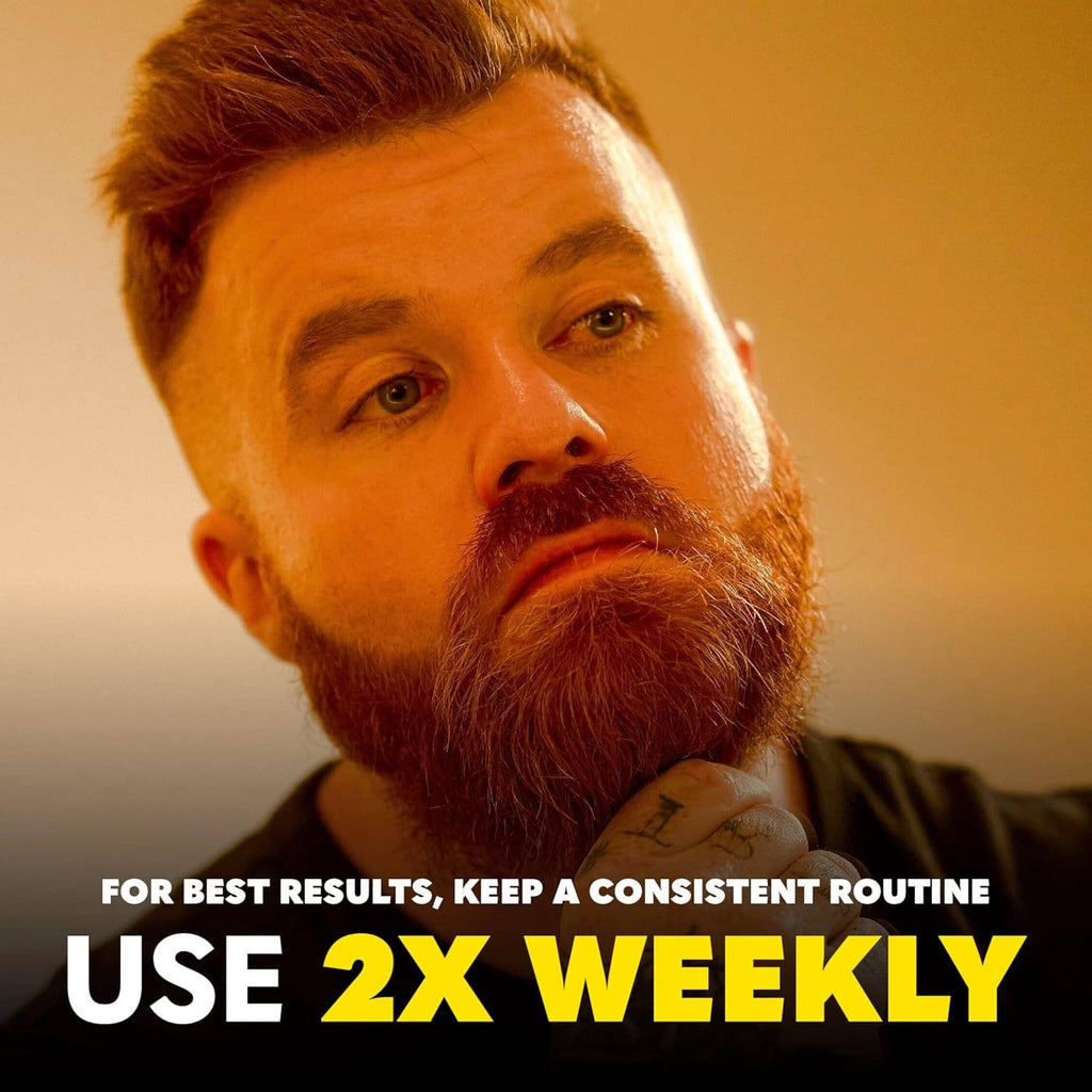 Bearded man modeling a consistent beard grooming routine
