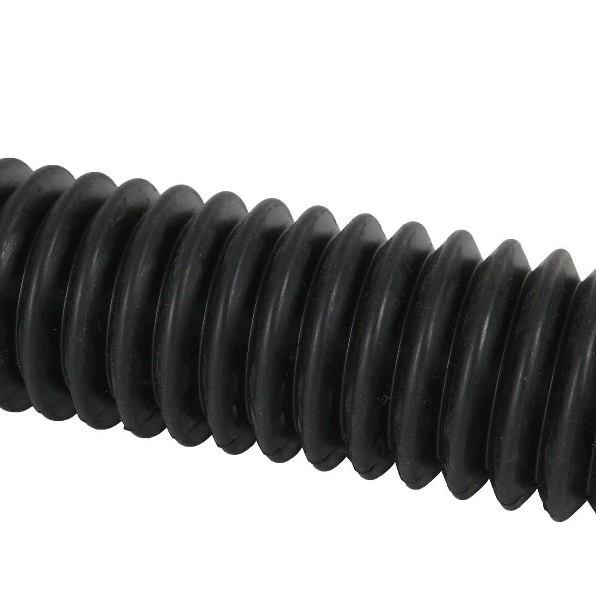 Rear shock absorber black rubber boot with tight ribbed texture