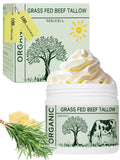 Beef tallow face moisturizer jar with white cream and matching box