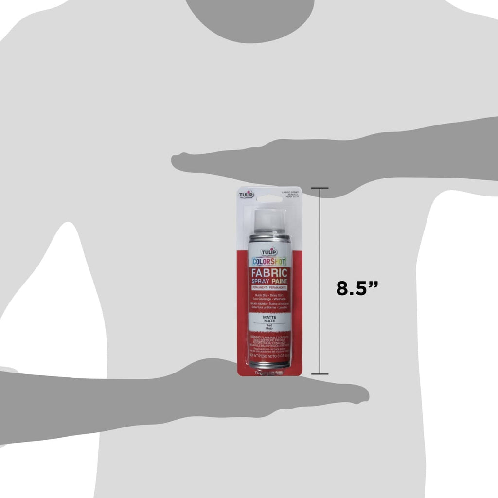 Tulip ColorShot matte red fabric spray paint with 8.5 in size graphic