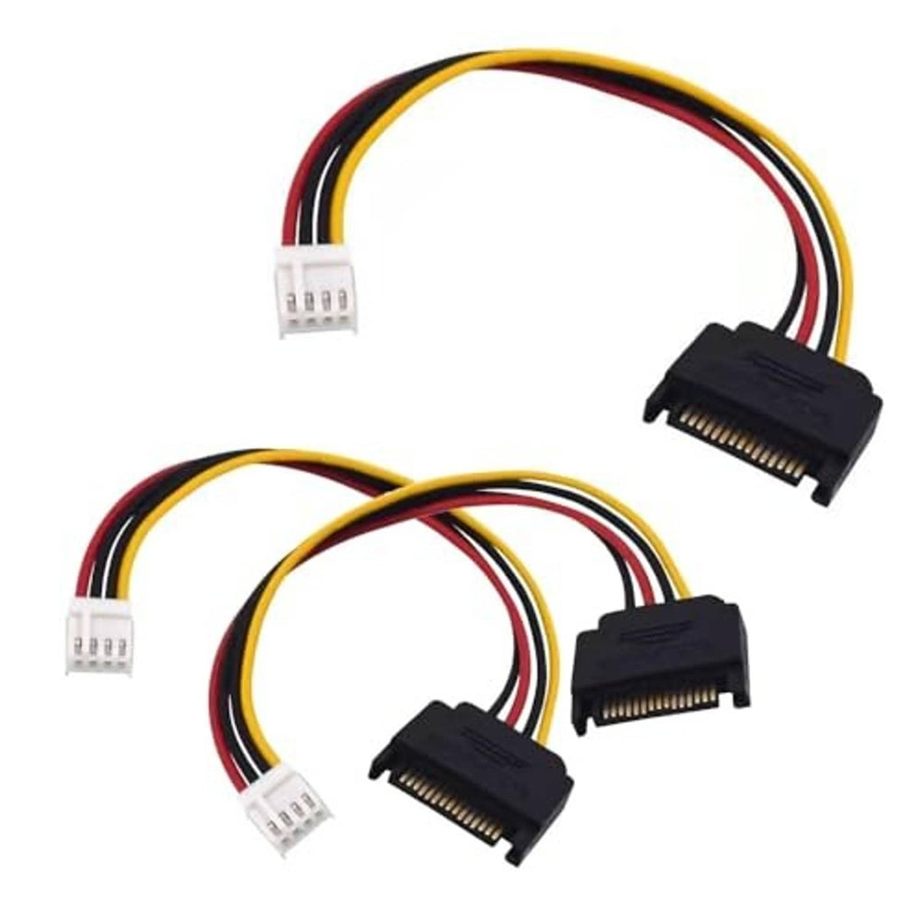 3-pack SATA to FDD power adapter cables with black SATA plugs and wiring