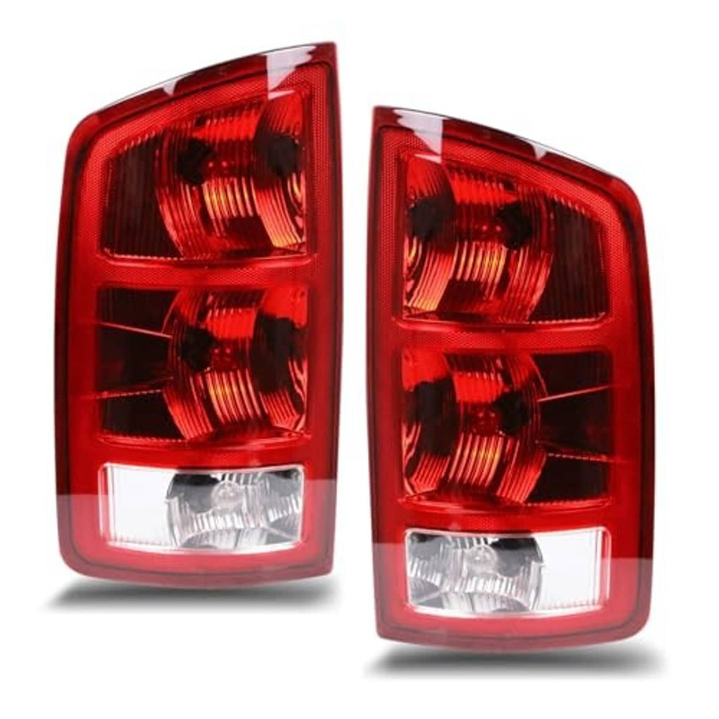 Pair of red rear tail light assemblies with clear bottom reflector lenses