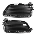 Pair of front bumper lower fog light grille inserts, black with horizontal slats