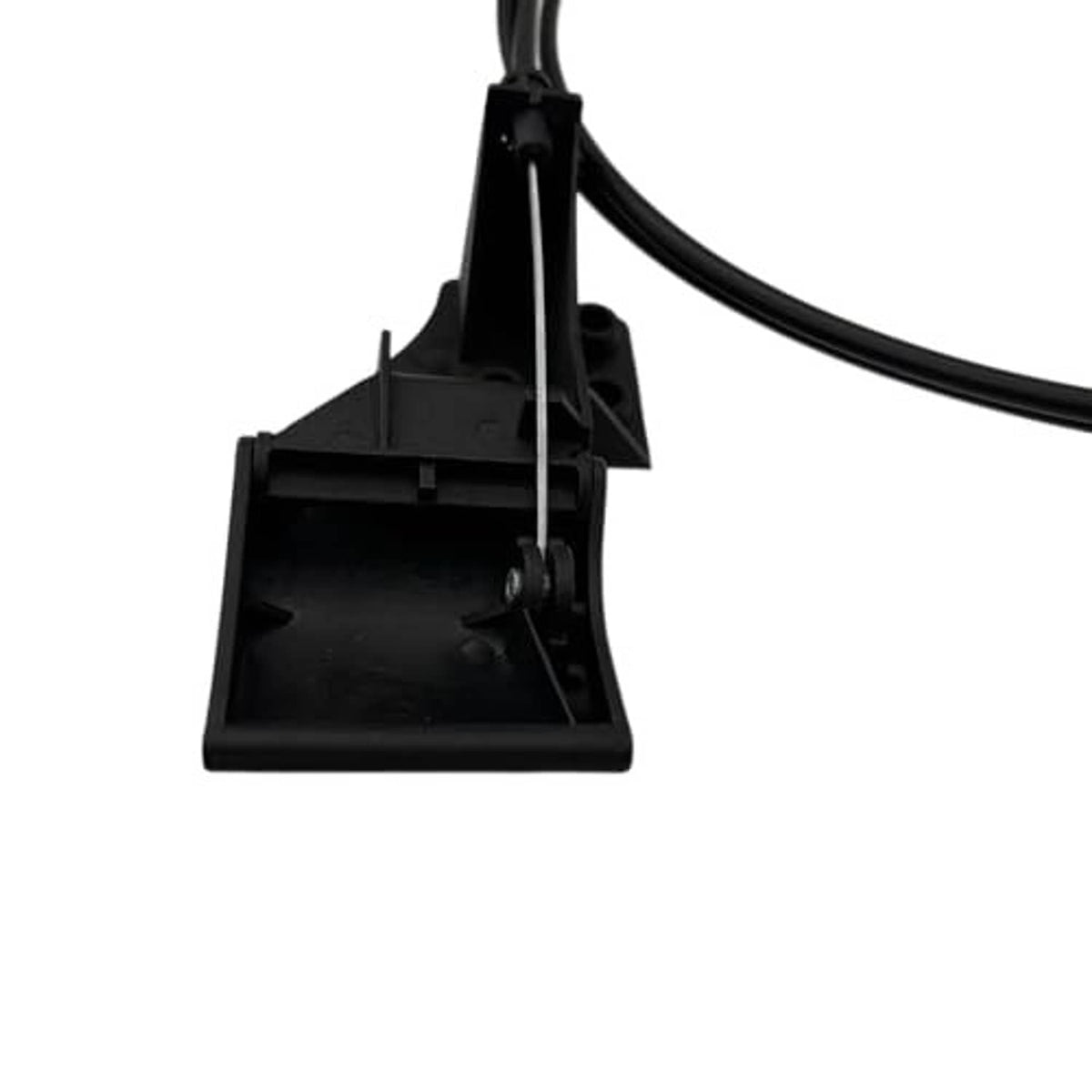 Black hood release handle and base bracket with attached cable section
