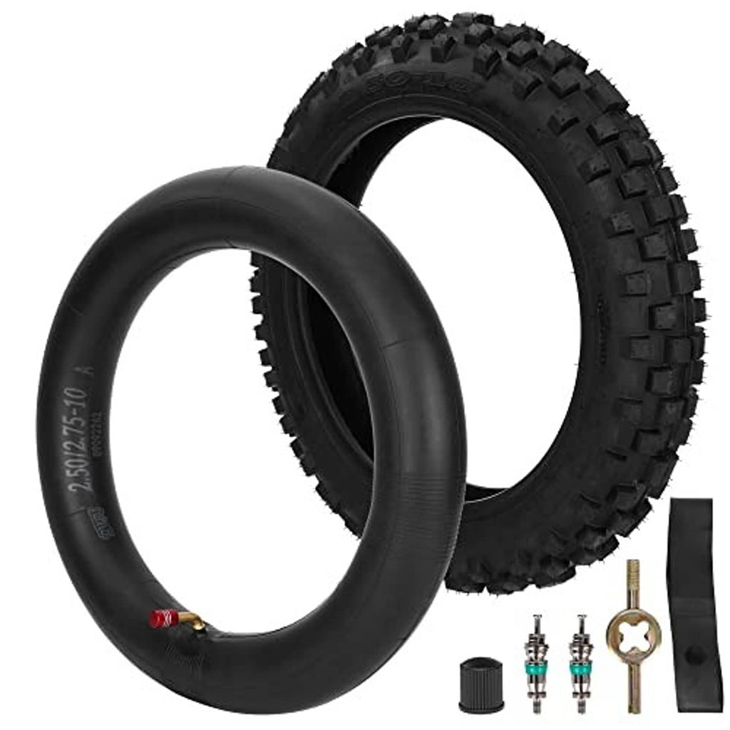 Off-road tire and inner tube set with TR87 valve stem and tire lever