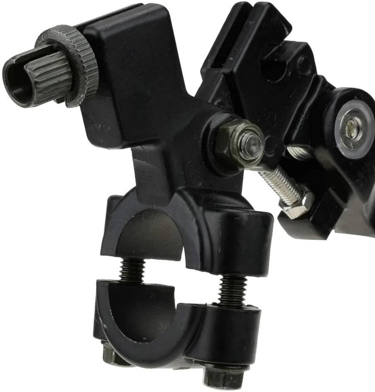 Black lever set with adjustment screw and threaded mounting hardware