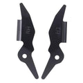 Pair of black bumper bracket supports with LH and RH stamped markings