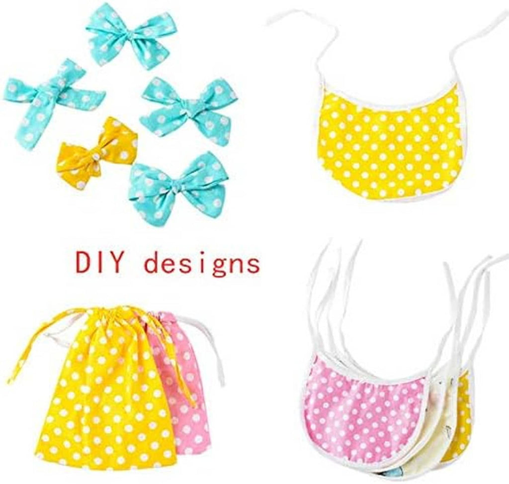 DIY sewing crafts with cotton fabric bow accents and bib-style pieces