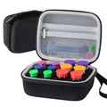 Black 12-slot insulin vial storage case with mesh top and zipper
