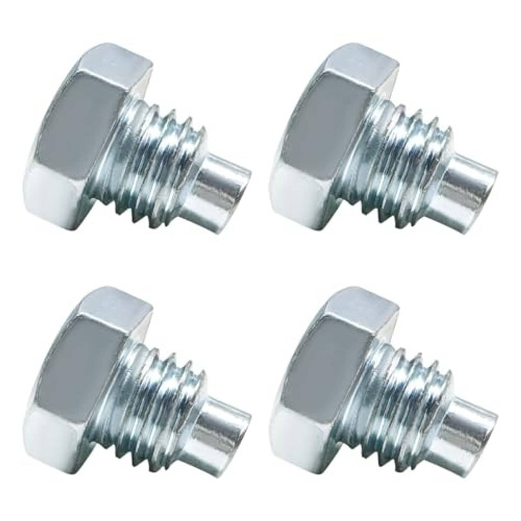 Silver hex-head threaded jack handle bolts, four-piece set
