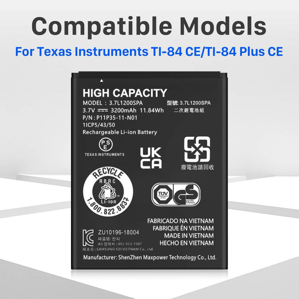Black rechargeable Li-ion battery with high capacity specifications