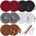Coiled replacement drawstring cords set in red, black, and white with metal tips