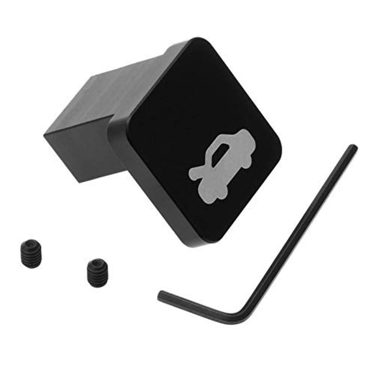 Hood release latch handle repair kit: black bracket with key icon, L hex key, screws