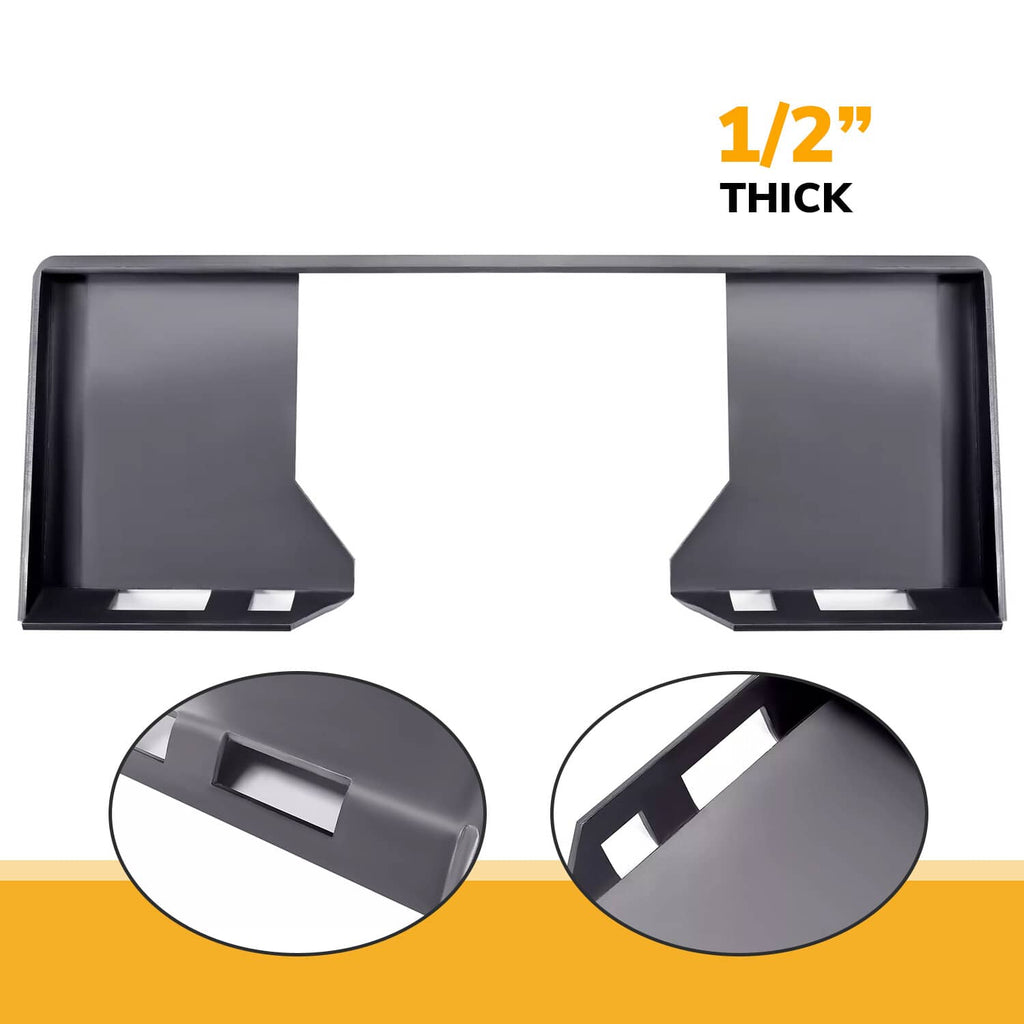 Dark metal hollow mount plate with side fork-style brackets and central opening