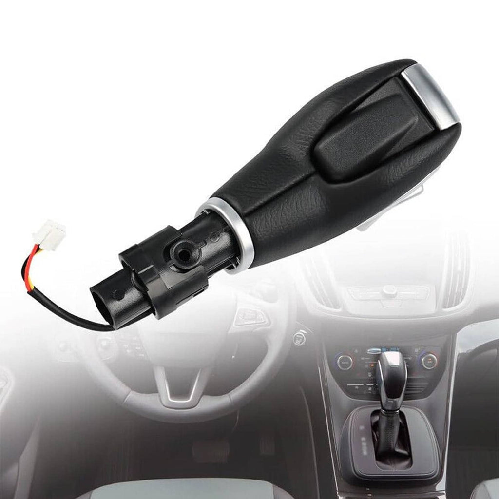 Automatic transmission gear shift lever with black leather grip and wiring connector