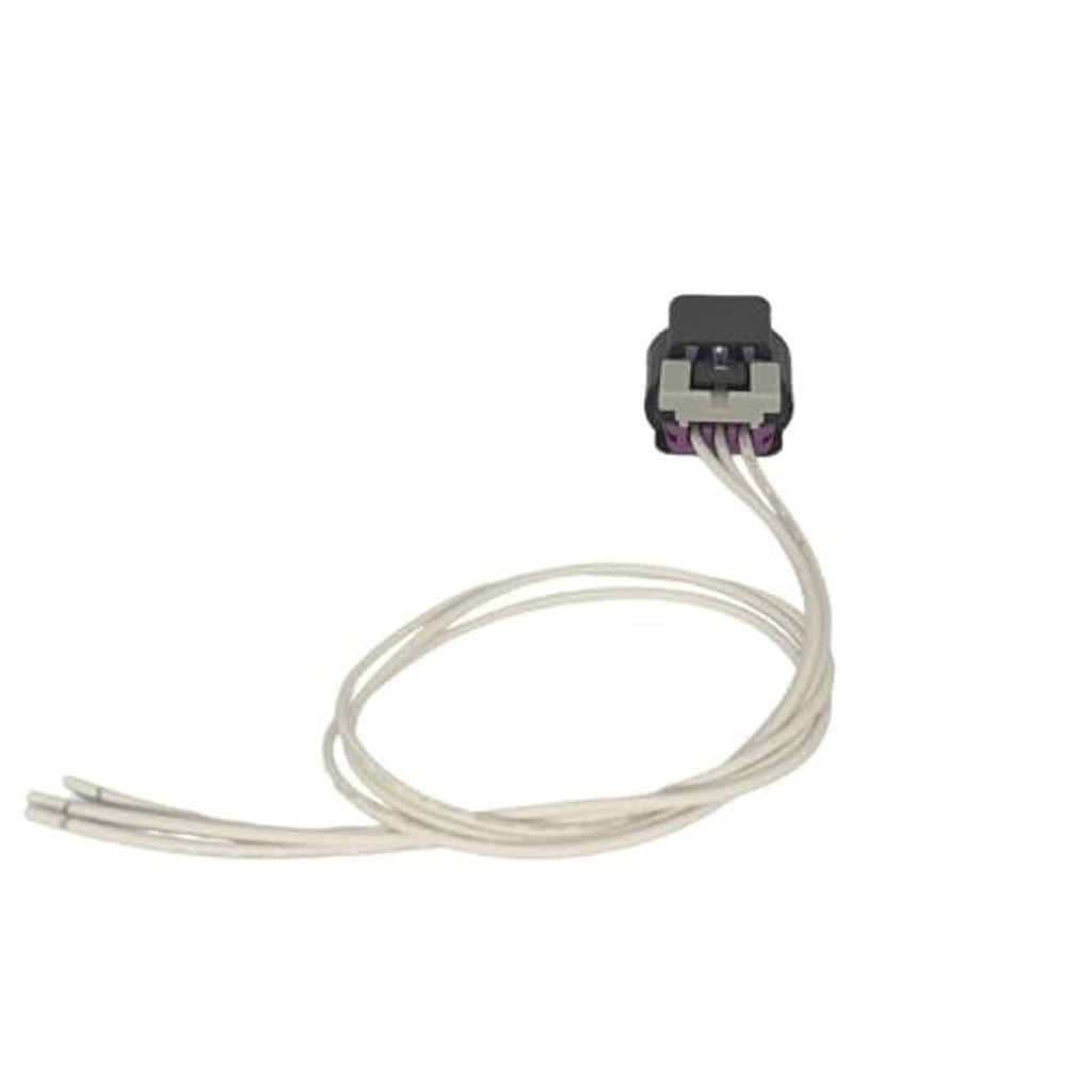Throttle sensor connector pigtail with gray housing and three light-colored wire leads