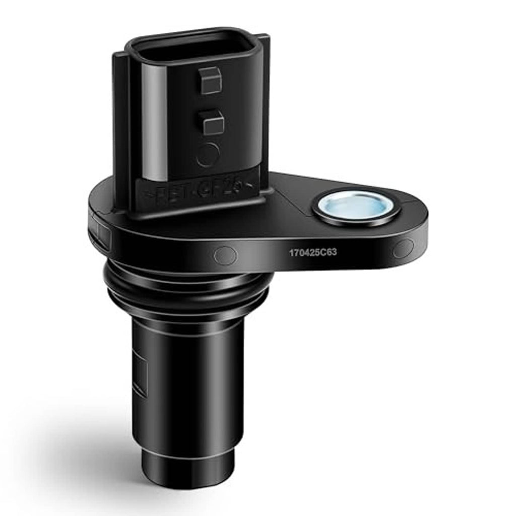 Engine camshaft position sensor, black body with top connector and side mounting tab