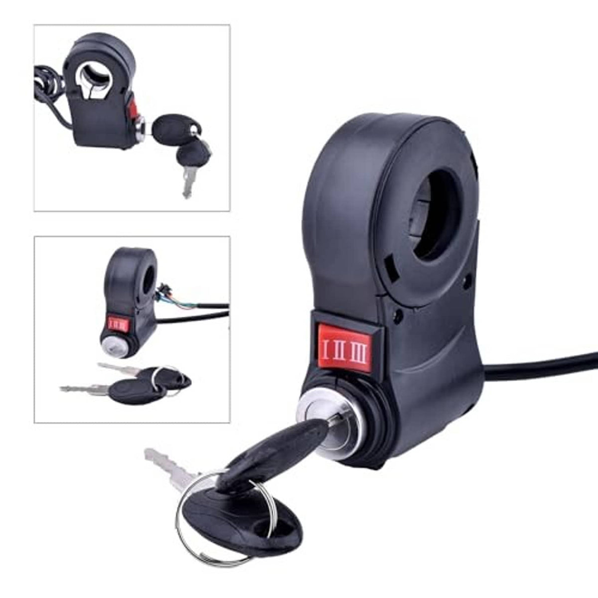 Dark gray speed control switch with three indicator bars, key lock, and spare key