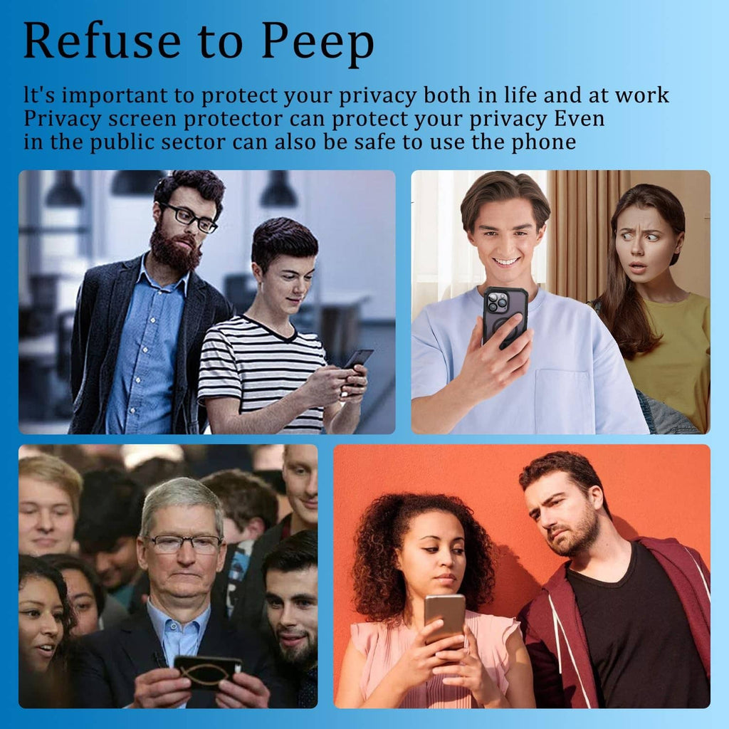 Tempered glass privacy screen protector to reduce peeping on phone screens