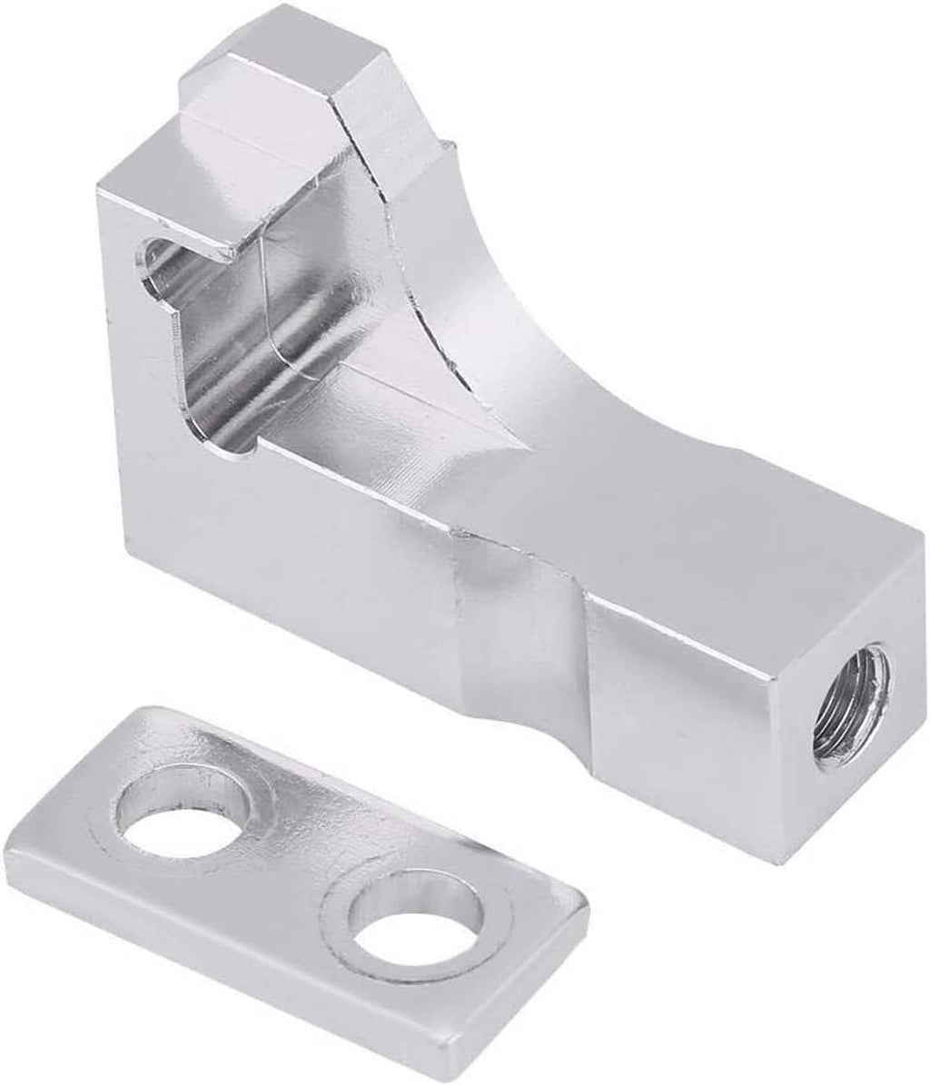 Silver intake manifold bracket and mounting plate, close-up