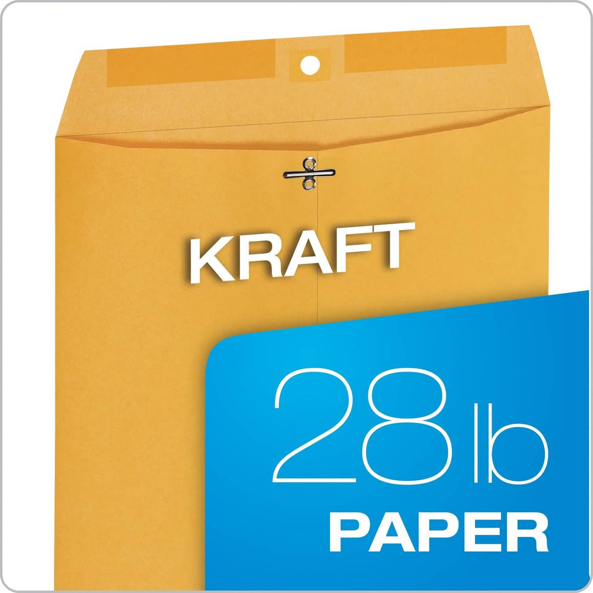 Kraft brown clasp envelope with kraft label and metal clasp