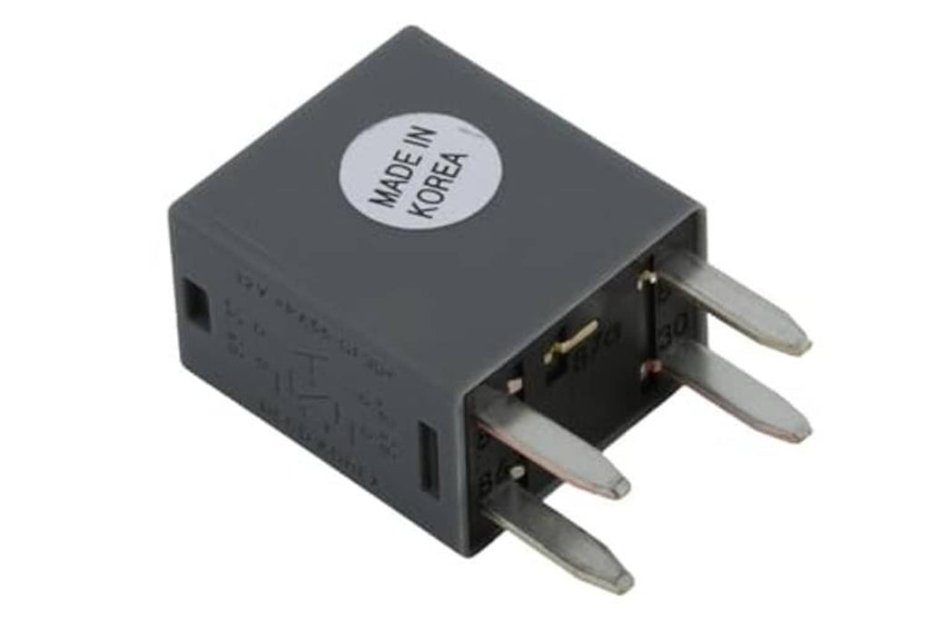 Black relay with four blade pins, label Made in Korea