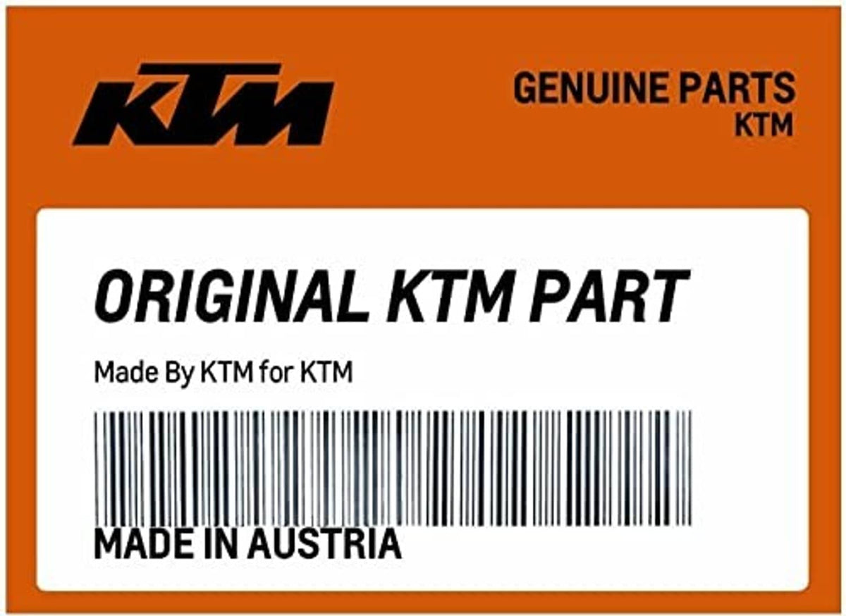 KTM genuine parts original part label with barcode and made in Austria text