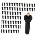 TPMS snap-in tire pressure sensor valve stem set, black rubber with brass valve