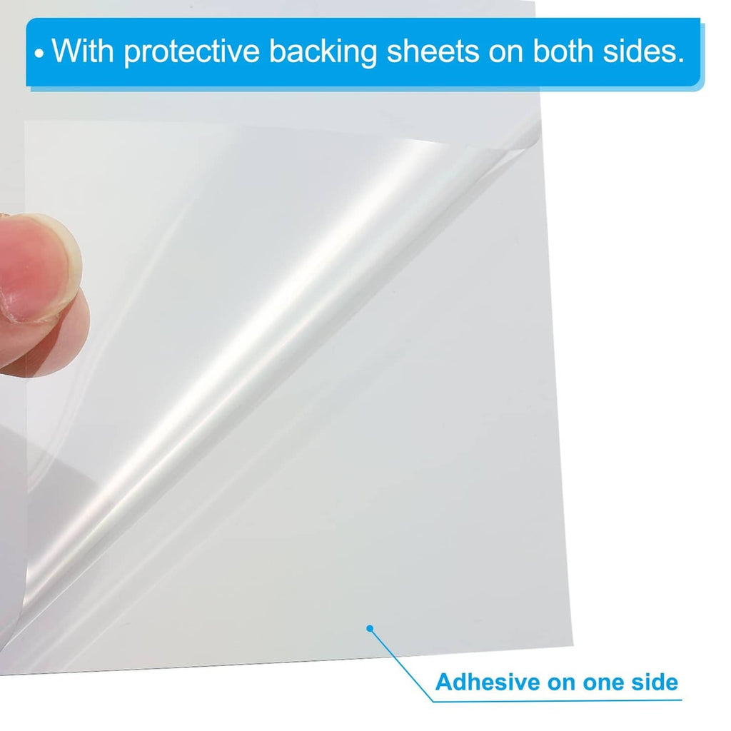 Polarizer film sheet with protective backing, adhesive on one side, transparent gray