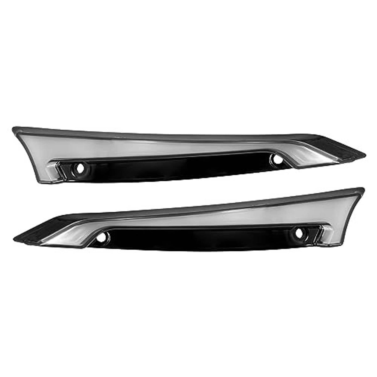 LED windshield trim light bars with black housing and gray lens strips