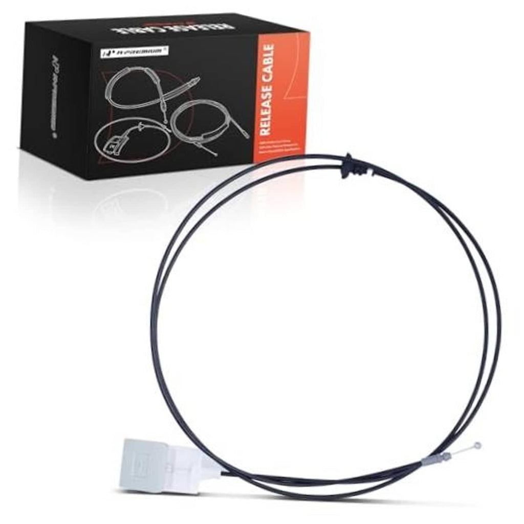 Dark blue hood latch release cable with handle, straight cable ends and loop