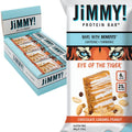 JiMMY! Eye of the Tiger protein bar box with caramel chocolate pouch, 12-count pack